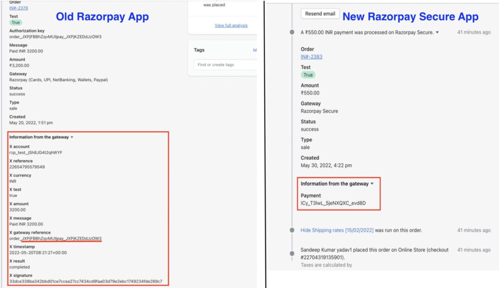 razorpay old app for shopify vs new razorpay secure app