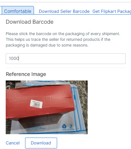 Download Flipkart Seller Barcode
